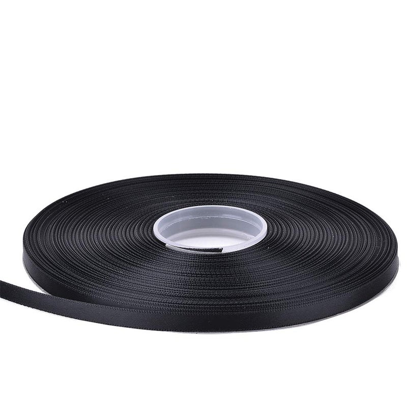 Ribest 1/4 inch Black Double Face Satin Ribbon 50 Yards Per Roll for Bouquet Gift Wrapping Hair Wedding Birthday - Image 4